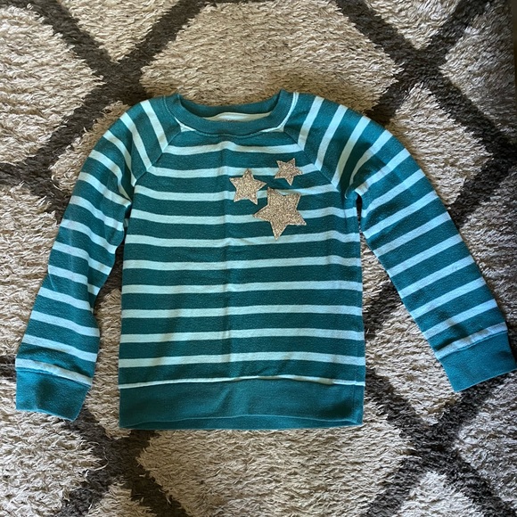 Girls Stripped Sweatshirt with Stars - Picture 1 of 2